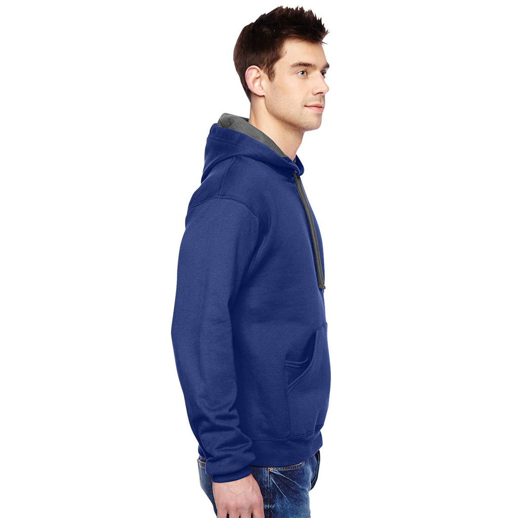 Fruit of the Loom Men's Admiral Blue 7.2 oz. SofSpun Hooded Sweatshirt