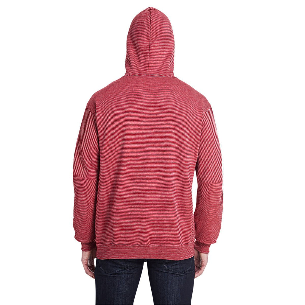 Fruit of the Loom Men's Firebrick Stripe 7.2 oz. SofSpun Striped Hooded Sweatshirt