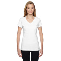 Fruit of the Loom Women's White 4.7 oz. Sofspun Jersey Junior V-Neck T-Shirt