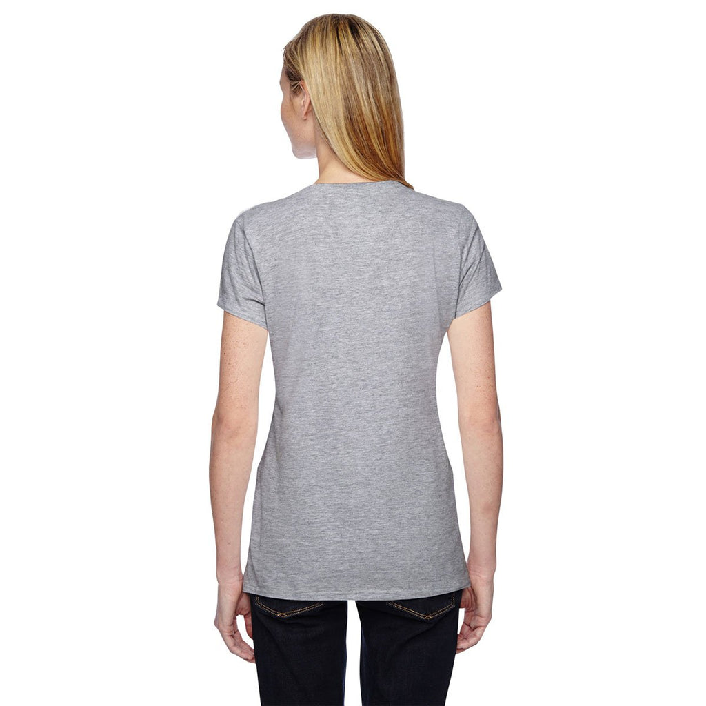 Fruit of the Loom Women's Athletic Heather 4.7 oz. Sofspun Jersey Junior V-Neck T-Shirt