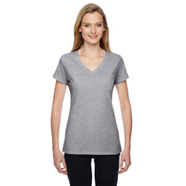Fruit of the Loom Women's Athletic Heather 4.7 oz. Sofspun Jersey Junior V-Neck T-Shirt