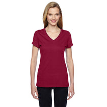 Fruit of the Loom Women's Cardinal 4.7 oz. Sofspun Jersey Junior V-Neck T-Shirt