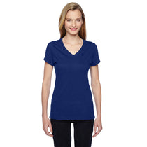 Fruit of the Loom Women's Admiral Blue 4.7 oz. Sofspun Jersey Junior V-Neck T-Shirt