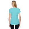 Fruit of the Loom Women's Scuba Blue 4.7 oz. Sofspun Jersey Junior V-Neck T-Shirt