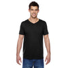 Fruit of the Loom Men's Black 4.7 oz Sofspun Jersey V-Neck T-Shirt
