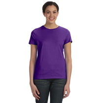 Hanes Women's Purple 4.5 oz. 100% Ringspun Cotton nano-T T-Shirt