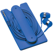 Bullet Royal Blue Silicone Card Wallet and Wired Earbuds