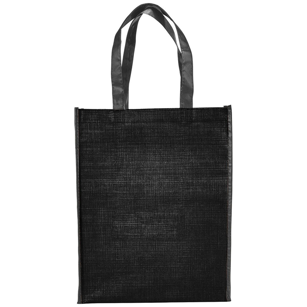 Bullet Black Crossweave Non-Woven Tote