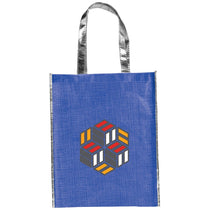 Bullet Blue/Silver Crossweave Non-Woven Tote