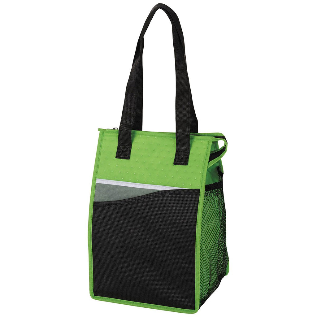 Bullet Lime Green Zippered Non-Woven Lunch Cooler