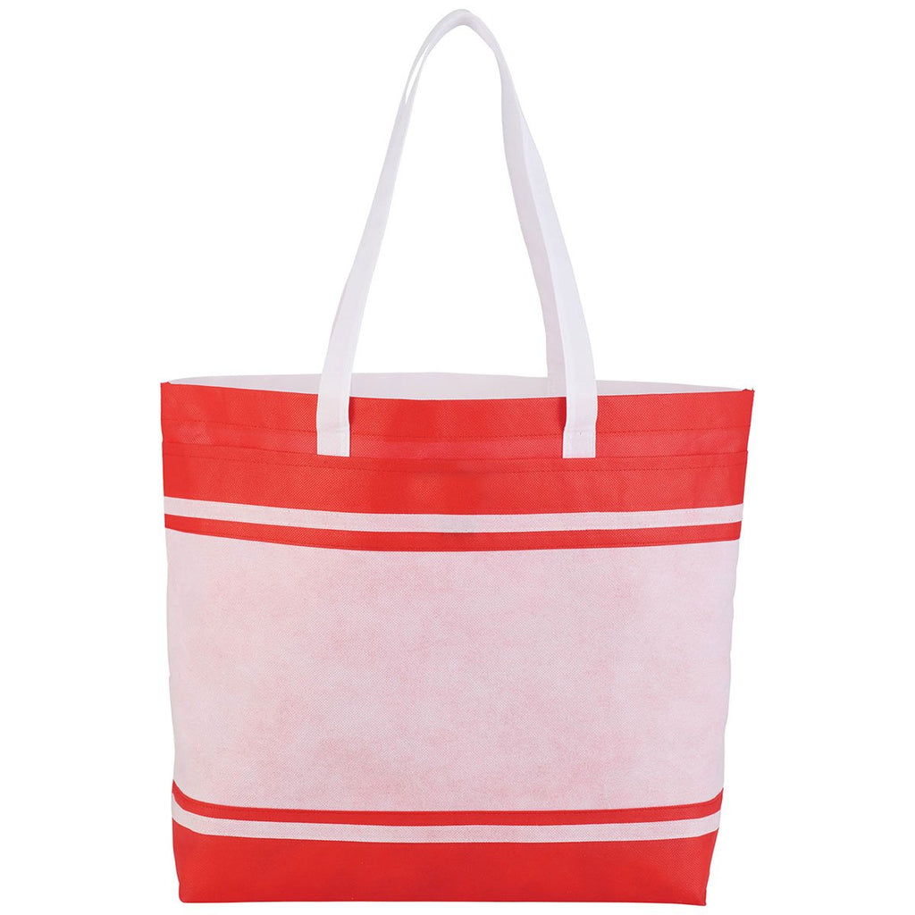 Bullet Red Stripes Non-Woven Tote