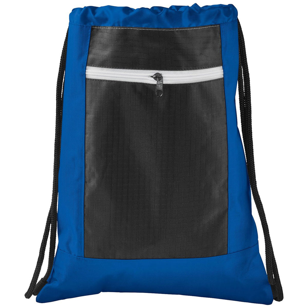 Bullet Royal Blue Zippered Ripstop Drawstring Bag