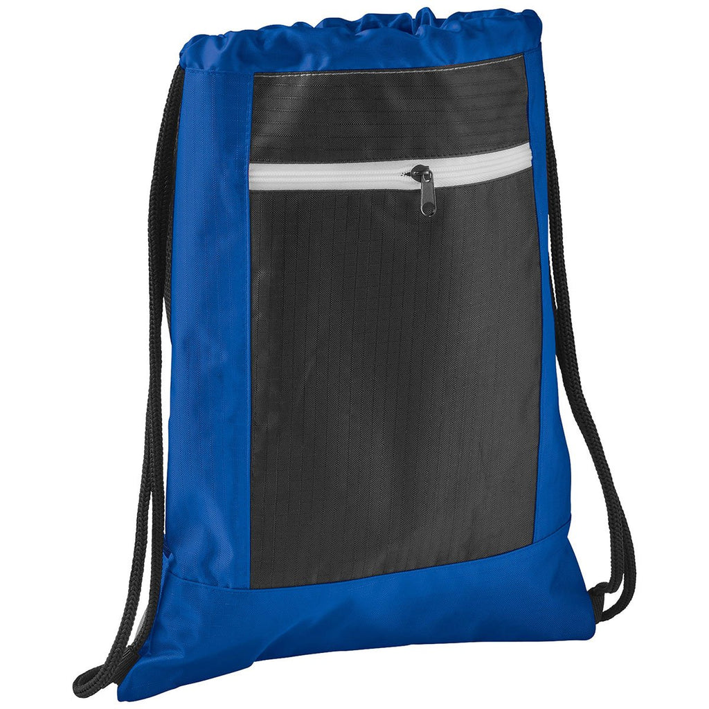 Bullet Royal Blue Zippered Ripstop Drawstring Bag
