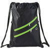 Bullet Lime Green Two Zipper Deluxe Drawstring Bag