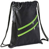 Bullet Lime Green Two Zipper Deluxe Drawstring Bag