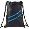 Bullet Process Blue Two Zipper Deluxe Drawstring Bag