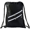 Bullet White Two Zipper Deluxe Drawstring Bag