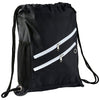 Bullet White Two Zipper Deluxe Drawstring Bag