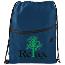 Bullet Navy Blue Insulated Zippered Drawstring Bag