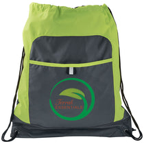 Bullet Lime Green Grey Color Pop Drawstring Bag