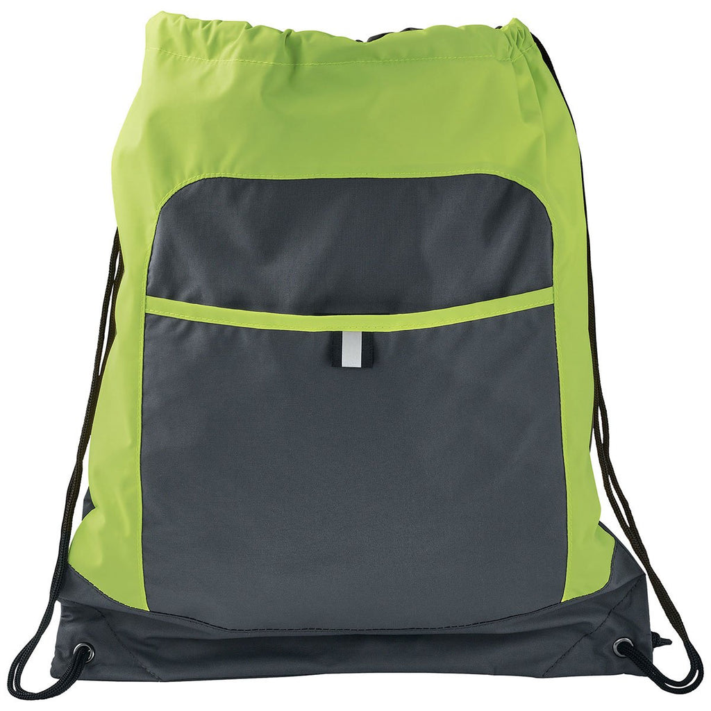 Bullet Lime Green Grey Color Pop Drawstring Bag