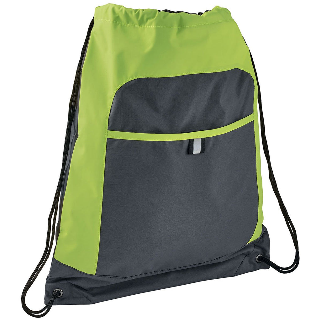 Bullet Lime Green Grey Color Pop Drawstring Bag