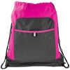 Bullet Magenta Grey Color Pop Drawstring Bag