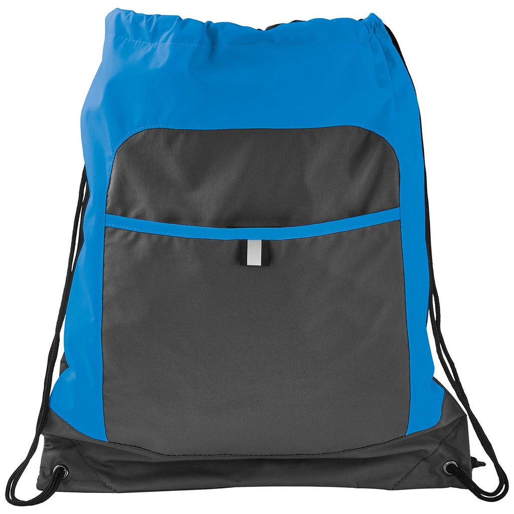 Bullet Process Blue Grey Color Pop Drawstring Bag