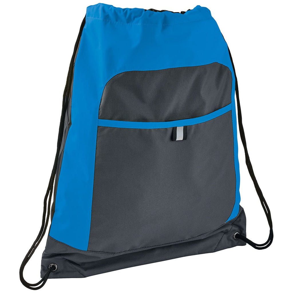 Bullet Process Blue Grey Color Pop Drawstring Bag