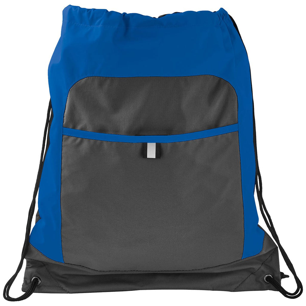 Bullet Royal Blue Grey Color Pop Drawstring Bag
