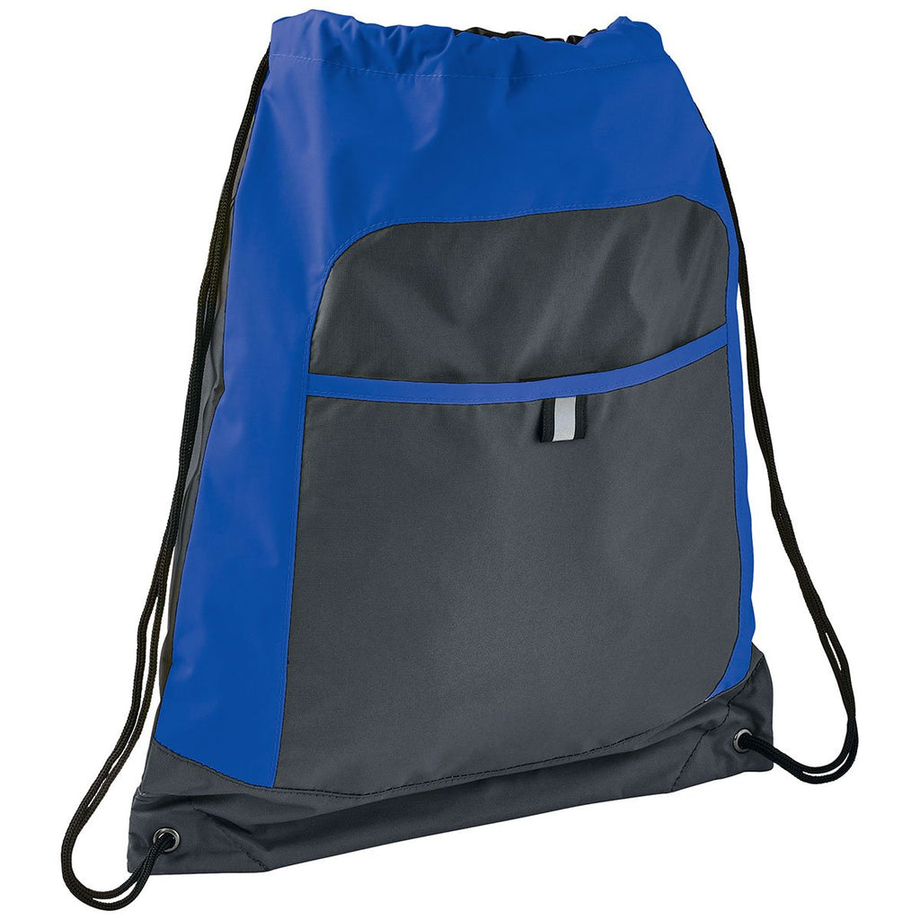 Bullet Royal Blue Grey Color Pop Drawstring Bag