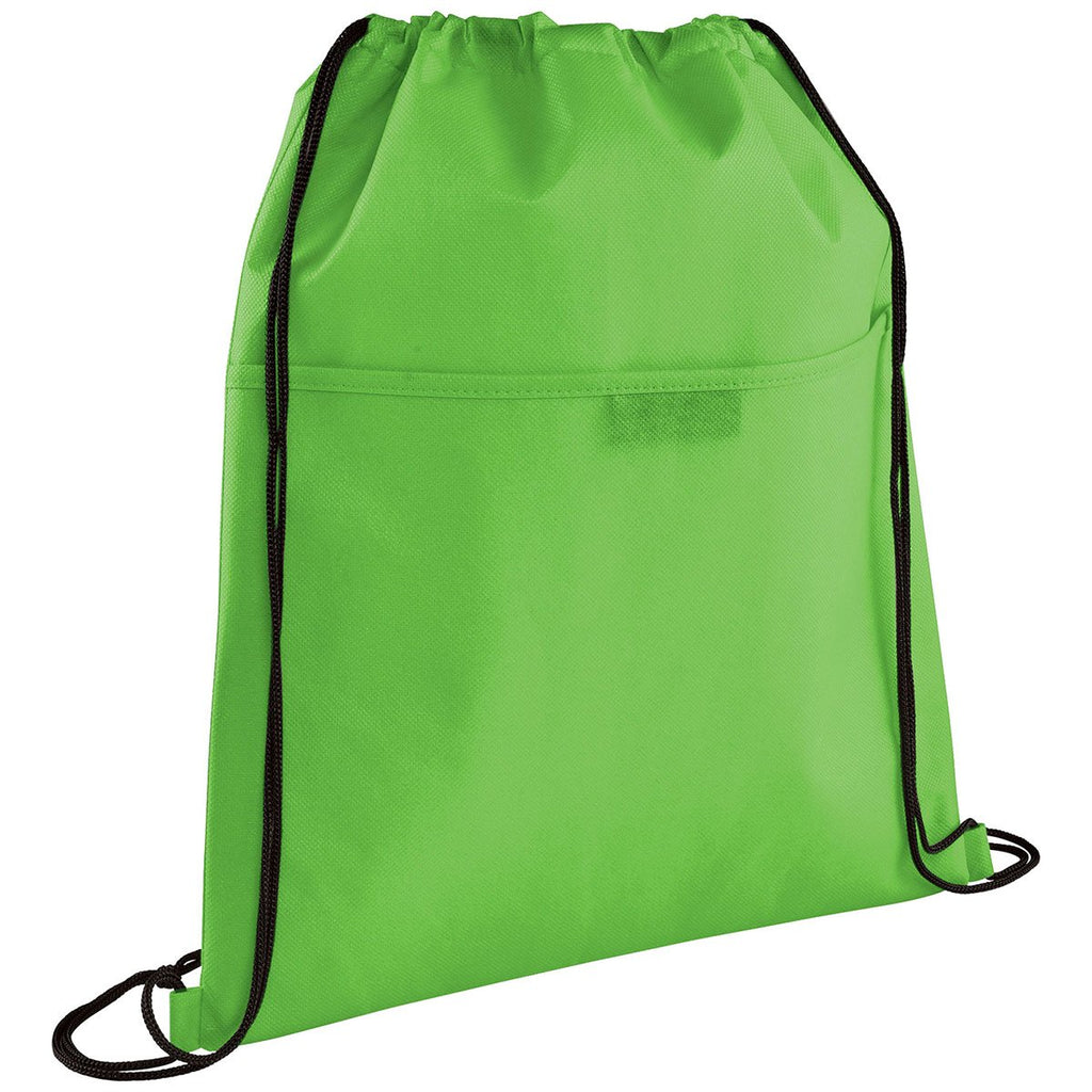 Bullet Lime Green Insulated Non-Woven Drawstring Bag