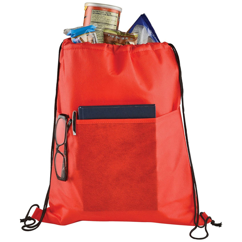 Bullet Red Insulated Non-Woven Drawstring Bag