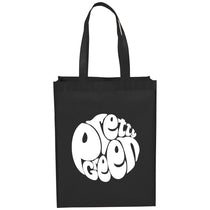 Bullet Black Mid-Size Laminated Shopper Tote
