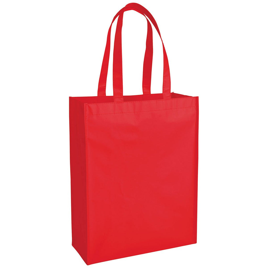 Bullet Red Mid-Size Laminated Shopper Tote