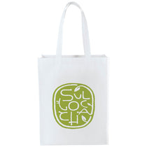 Bullet White Mid-Size Laminated Shopper Tote