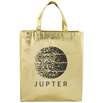 Bullet Gold Metallic Laminated Shopper Tote