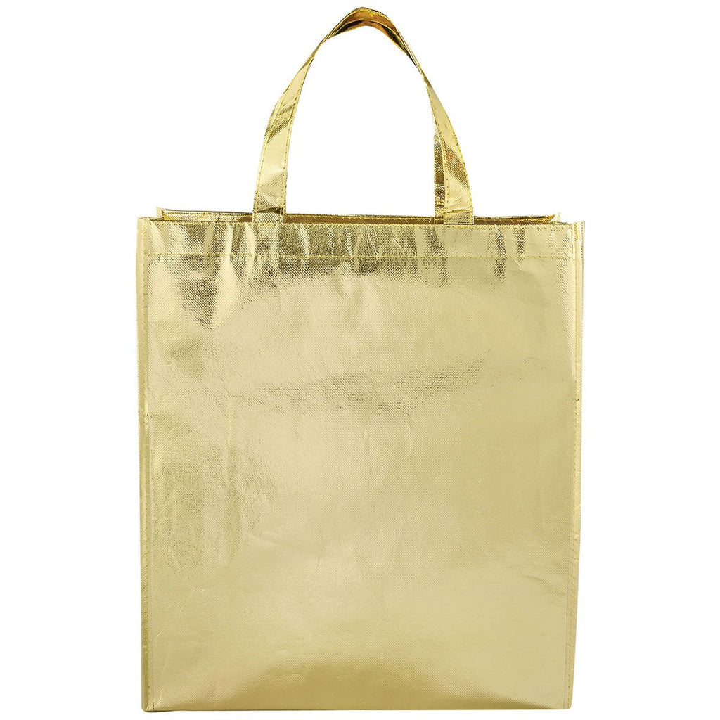 Bullet Gold Metallic Laminated Shopper Tote