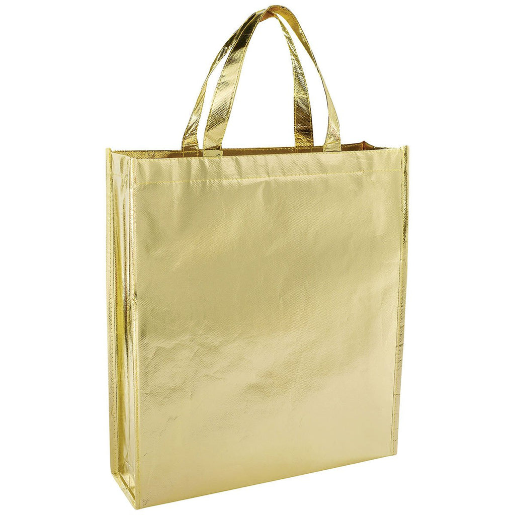 Bullet Gold Metallic Laminated Shopper Tote