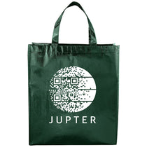 Bullet Hunter Green Metallic Laminated Shopper Tote