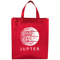 Bullet Red Metallic Laminated Shopper Tote