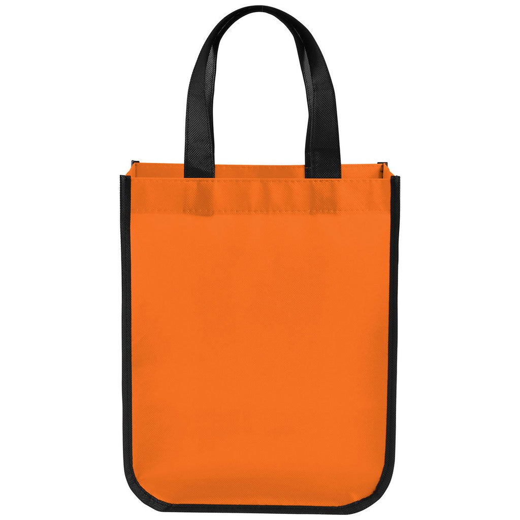 Bullet Orange Small Laminated Shopper Tote