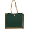 Bullet Hunter Green Jute Button Tote