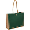 Bullet Hunter Green Jute Button Tote