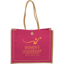 Bullet Magenta Jute Button Tote