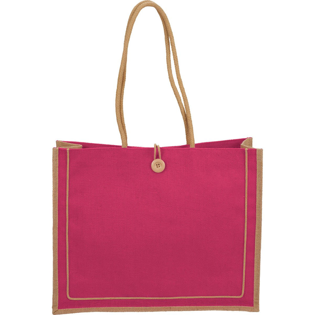 Bullet Magenta Jute Button Tote