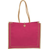 Bullet Magenta Jute Button Tote