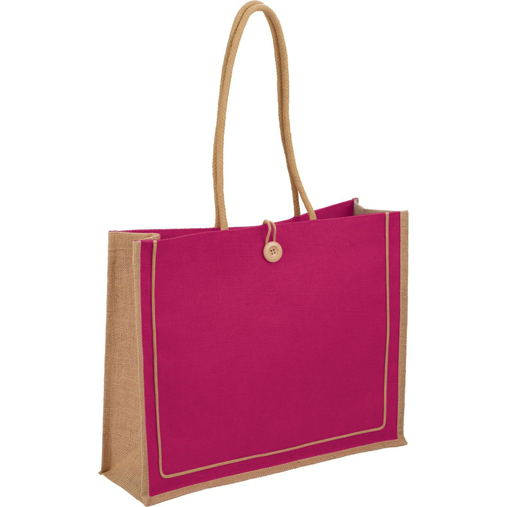 Bullet Magenta Jute Button Tote
