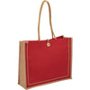Bullet Red Jute Button Tote