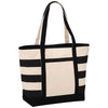 Bullet Black Zippered Stripe 10oz Cotton Canvas Tote